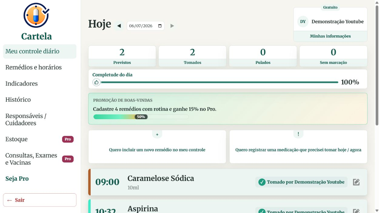 Controle diário